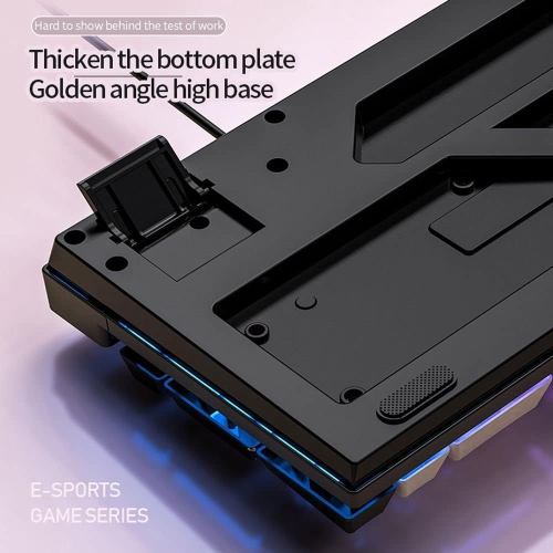 104-key mechanical keyboard backlit keyboard luminous gaming keyboard mechanical axis USB wired keyboard gray and black double spelling - mixed light