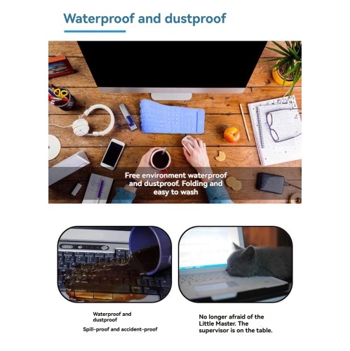 109 silicone waterproof and dustproof computer folding soft keyboard silent keyboard can be rolled up at will, easy to carry