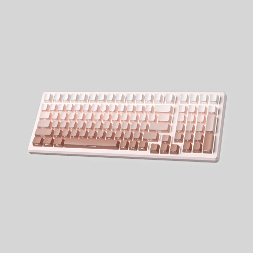 GREEN SCENIC  90% Keyboard Gradient Pink Side Printing Two-Color Pbt Keycaps Led Backlight Wi 99-Key Gaming Mechanical Keyboard Axis In Red