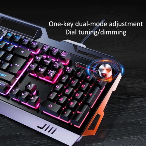 Mechanical feel metal wired keyboard [white blue light-wired keyboard + mouse + headset]