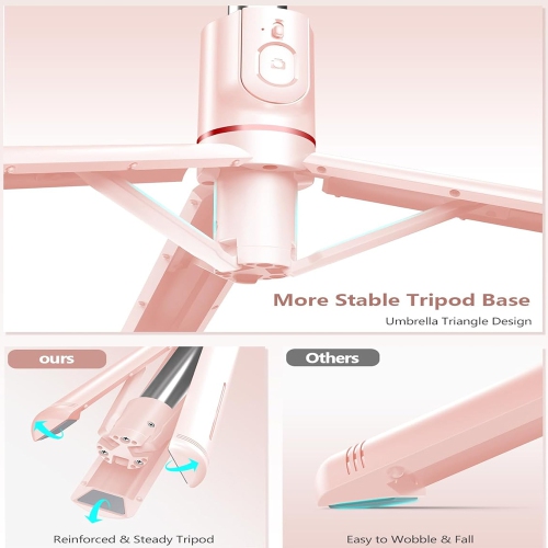 Selfie Stick with Light, 45'' Selfie Stick Tripod with Wireless Remote, Portable Travel Phone Tripod Compatible with iPhone 15 Pro Max/15/14