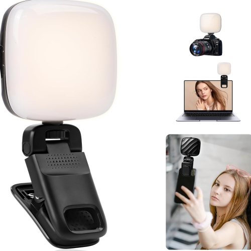YOULIGHTS  49 Led Selfie Light, Video Light, Phone Light Clip, 200Mah, Adjustable 3 Light Modes, Portable Camera Light Panel 0-360° Color, Dslr Lighting