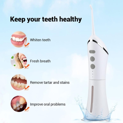 Cordless Advanced Oral Irrigator - 3 Modes Dental Oral Irrigator - Portable, Rechargeable IPX7 Waterproof, Long Battery Life, Family Travel Friendly