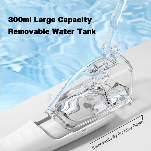 Dental irrigator, oral irrigator, IPX7 waterproof, includes 4 function nozzles, 3 water pressure modes, USB charging, up to 30 days of use, water