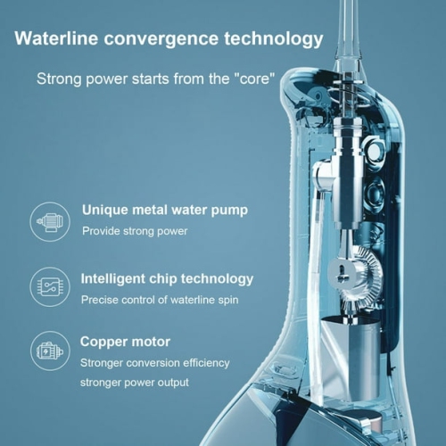 Advanced Electric Water Flosser - Home & Travel Teeth Whitening System with 4 Replacement Nozzles