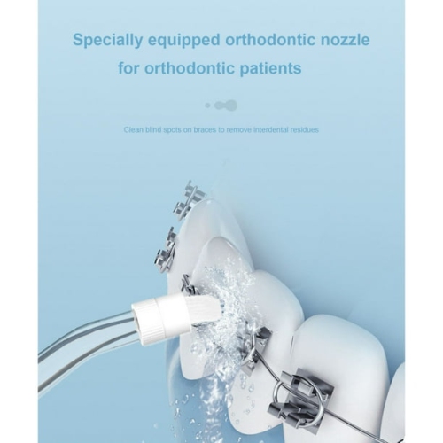 Advanced Electric Water Flosser - Home & Travel Teeth Whitening System with 4 Replacement Nozzles