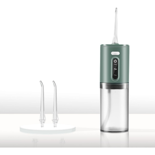 GREEN SCENIC  Cordless Teeth Water Flosser, Adult Portable Rechargeable Electric Water Flosser for Home Or Travel Use, 3 Modes, 5 Nozzles, Ipx7