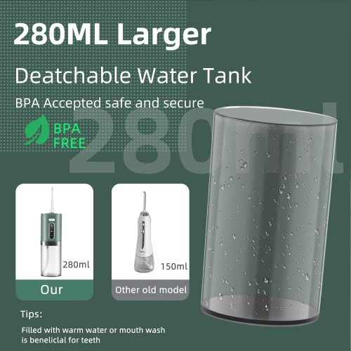 Cordless Teeth Water Flosser, Adult Portable Rechargeable Electric Water Flosser for Home or Travel Use, 3 Modes, 5 Nozzles, IPX7 Waterproof, Teeth