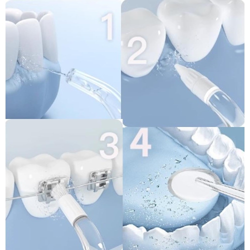 Portable waterproof electric water flosser household oral cleaning water flosser spray teeth cleaning(white)