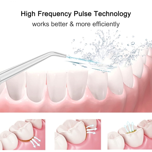 Portable water flosser with 3 modes, 230 ml water tank for teeth cleaning, 4 different nozzles, IPX7 waterproof rechargeable electric water flosser
