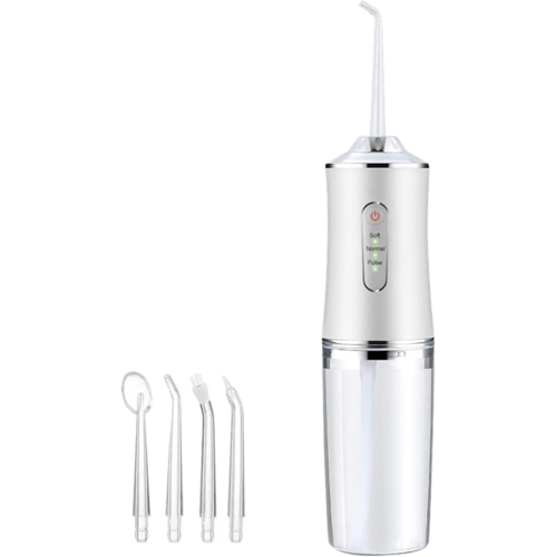 GREEN SCENIC  Teeth Cleaner, Rechargeable - Waterproof, Portable Cordless Dental Oral Irrigator, Teeth Water Flosser, 3 Modes 4 Nozzles, Suitable For