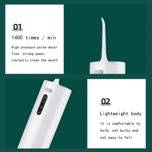 Oral irrigator, tooth cleaner, professional water flosser, oral IPX7 flosser, detachable water tank, suitable for family travel, oral care