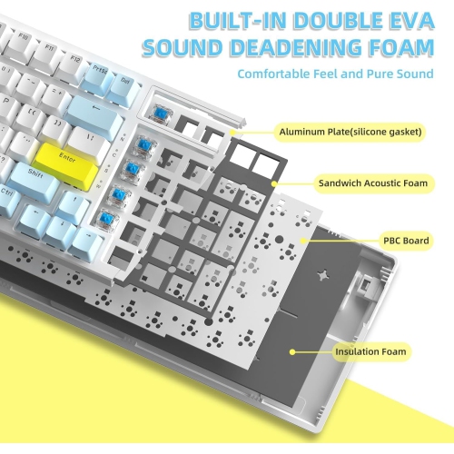 Hot-swappable mechanical keyboard with numeric keypad, compact USB wired keyboard Mechanical keyboard pull lemon green axis