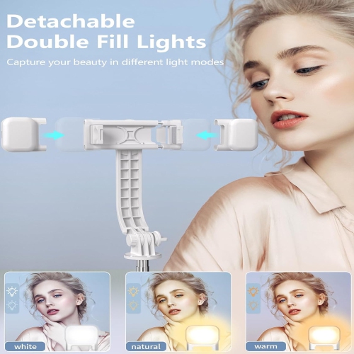 45" Selfie Stick with Light, Travel Tripod Essentials with Wireless Remote, Portable Cell Phone Tripod Stand, Beach Cruise Ship Essentials for Family