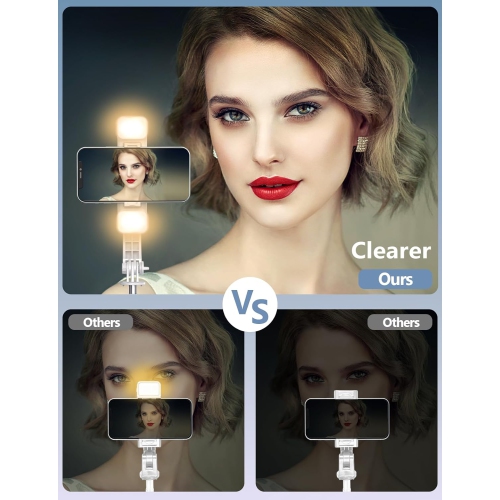 45" Selfie Stick with Light, Travel Tripod Essentials with Wireless Remote, Portable Cell Phone Tripod Stand, Beach Cruise Ship Essentials for Family