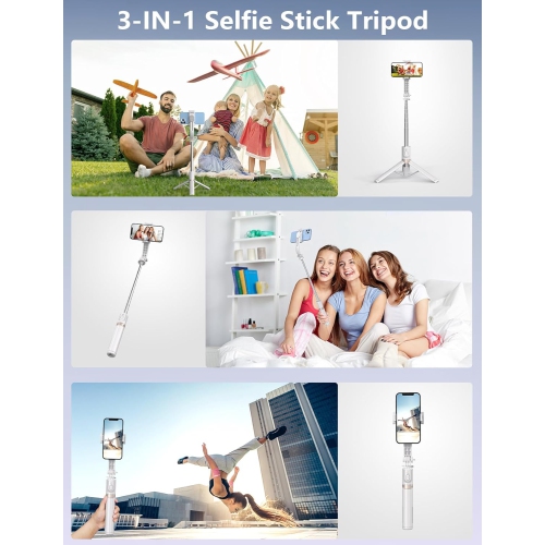 45" Selfie Stick with Light, Travel Tripod Essentials with Wireless Remote, Portable Cell Phone Tripod Stand, Beach Cruise Ship Essentials for Family