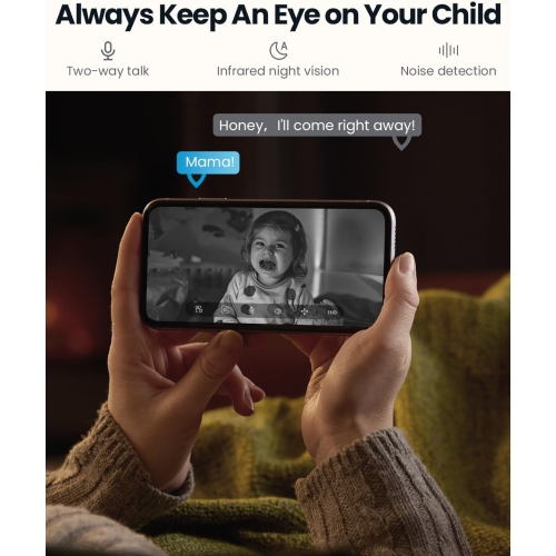 ieGeek 2K Indoor Security Camera, 5G/2.4G WiFi Pet Cameras for Home Security, 360° Dog Cam w/Auto Tracking, Smart Motion Detection, Phone App, Baby