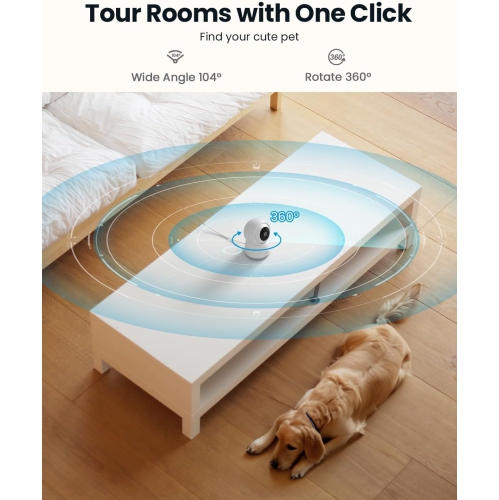 ieGeek 2K Indoor Security Camera, 5G/2.4G WiFi Pet Cameras for Home Security, 360° Dog Cam w/Auto Tracking, Smart Motion Detection, Phone App, Baby