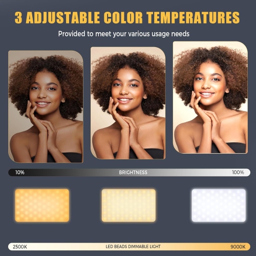 168 LED Selfie Light for iPhone, iPhone Light,Portable Phone Light, 3000Mah Rechargeable Video Light, Adjusted 3 Light Modes, for iPhone, Camera,