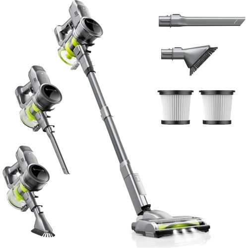 Kalado 22KPA Cordless Vacuum, 30Min Battery, Brushless Motor, 6-in-1 for Carpet & Hardwood