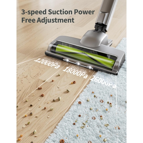 Kalado 22KPA Cordless Vacuum, 30Min Battery, Brushless Motor, 6-in-1 for Carpet & Hardwood