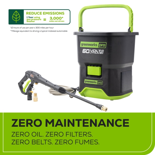 Greenworks 60V 1800 PSI 1.0 GPM Bucket Pressure Washer