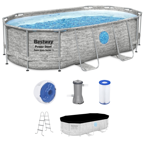 BESTWAY  Power Steel Swim Vista 14' X 8'2" X 39.5" Above Ground Swimming Pool Set Love it
