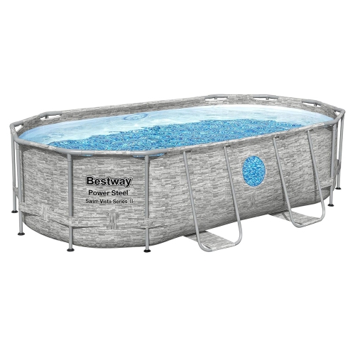 Bestway Power Steel Swim Vista 14' x 8'2" x 39.5" Above Ground Swimming Pool Set