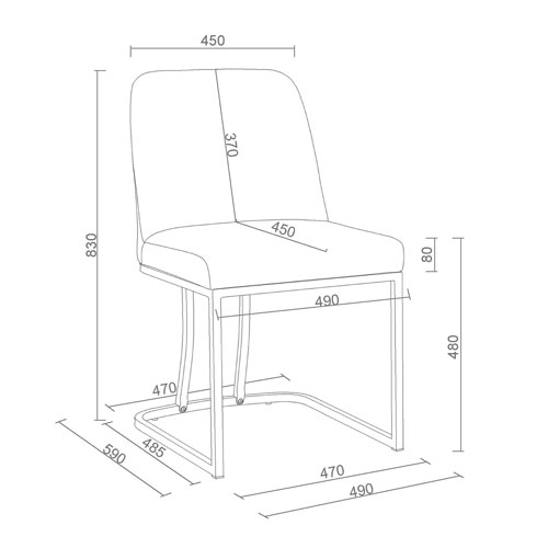 Chaise de salle à manger contemporaine en tissu Dario de !Nspire - Ensemble de 2 - Beige