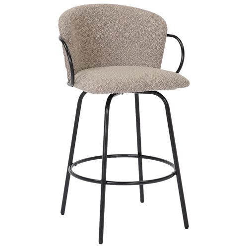 !Nspire Kalani Contemporary Counter Height Swivel Barstool - Set of 2 - Warm Grey