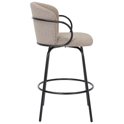 !Nspire Kalani Contemporary Counter Height Swivel Barstool - Set of 2 - Warm Grey