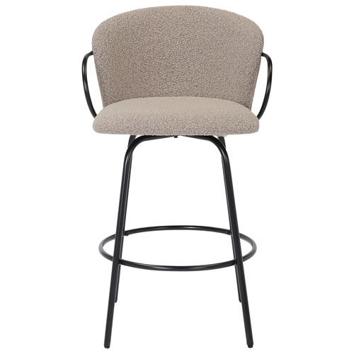 !Nspire Kalani Contemporary Counter Height Swivel Barstool - Set of 2 - Warm Grey