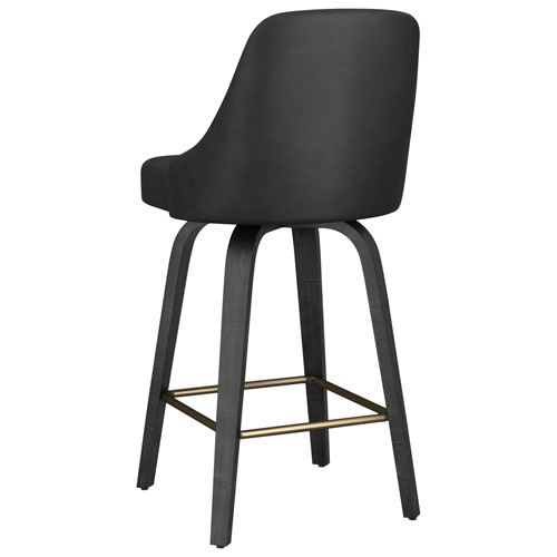 Tabouret de bar contemporain pivotant à hauteur de comptoir Oakley de !NSpire - Ensemble de 2 - Anthracite