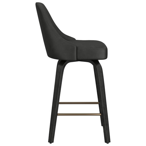 Tabouret de bar contemporain pivotant à hauteur de comptoir Oakley de !NSpire - Ensemble de 2 - Anthracite
