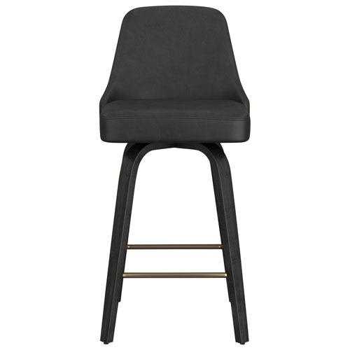 Tabouret de bar contemporain pivotant à hauteur de comptoir Oakley de !NSpire - Ensemble de 2 - Anthracite