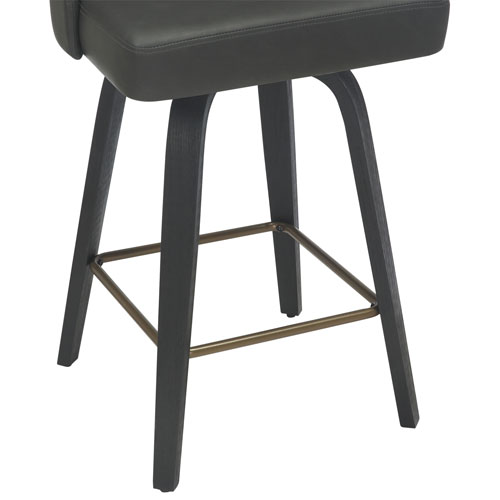 Tabouret de bar contemporain pivotant à hauteur de comptoir Oakley de !NSpire - Ensemble de 2 - Anthracite