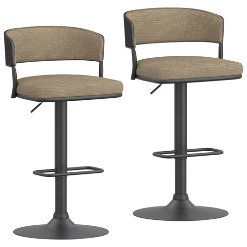 !NSpire Kazan Contemporary Adjustable Height Air-Lift Barstool - Set of 2 - Dark Beige