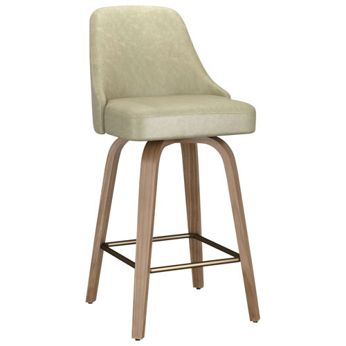 !NSpire Oakley Contemporary Counter Height Swivel Barstool - Set of 2 - Ivory