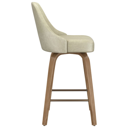 !NSpire Oakley Contemporary Counter Height Swivel Barstool - Set of 2 - Ivory