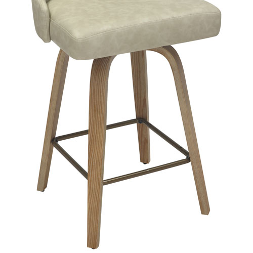 !NSpire Oakley Contemporary Counter Height Swivel Barstool - Set of 2 - Ivory