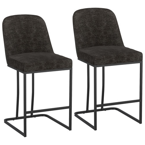 !NSpire Dario Contemporary Counter Height Barstool - Set of 2 - Charcoal