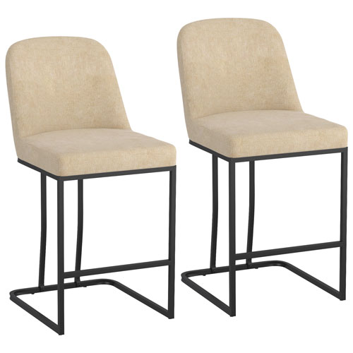 !NSpire Dario Contemporary Counter Height Barstool - Set of 2 - Beige