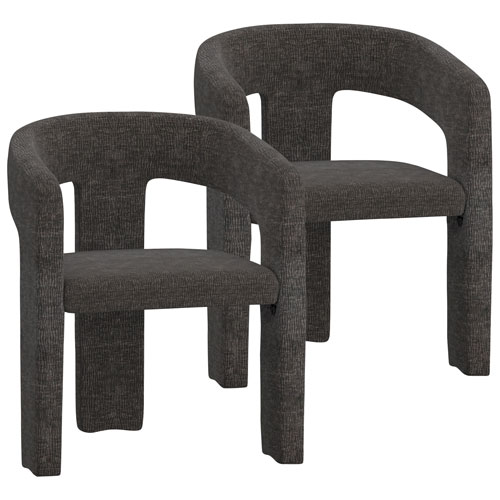 !Nspire Amara Contemporary Fabric Dining Chair - Set of 2 - Charcoal
