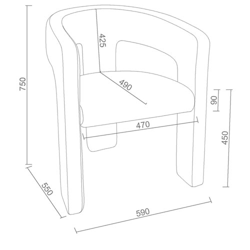 !Nspire Amara Contemporary Fabric Dining Chair - Set of 2 - Charcoal