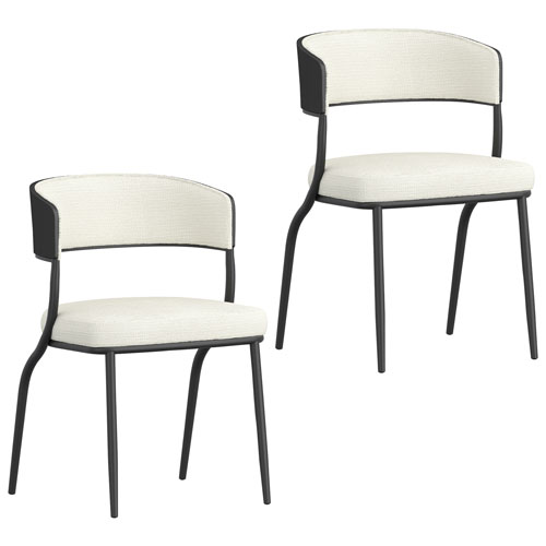 !Nspire Kazan Contemporary Fabric Dining Chair - Set of 2 - Ivory