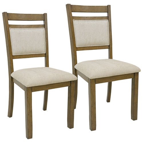 WHI Conrad Contemporary Fabric Dining Chair - Set of 2 - Walnut