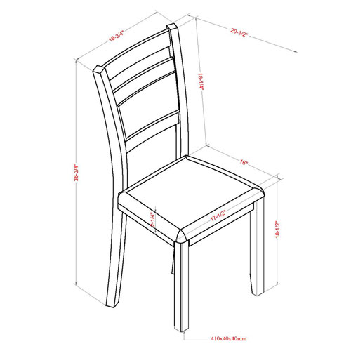 WHI Conrad Contemporary Fabric Dining Chair - Set of 2 - Walnut