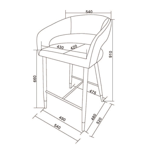 Tabouret de bar contemporain à hauteur de comptoir Crimson de !NSpire - Ensemble de 2 - Brun sellier