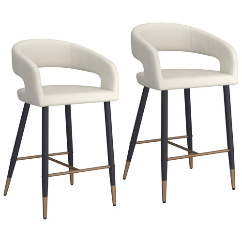 !NSpire Crimson Contemporary Counter Height Barstool - Set of 2 - Beige