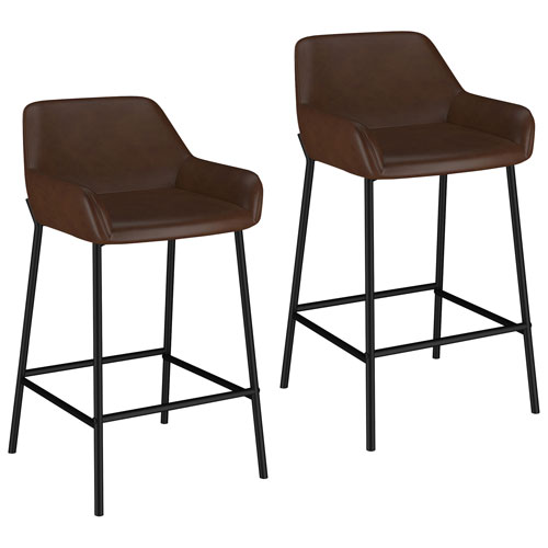 !NSpire Baily Contemporary Counter Height Barstool - Set of 2 - Brown